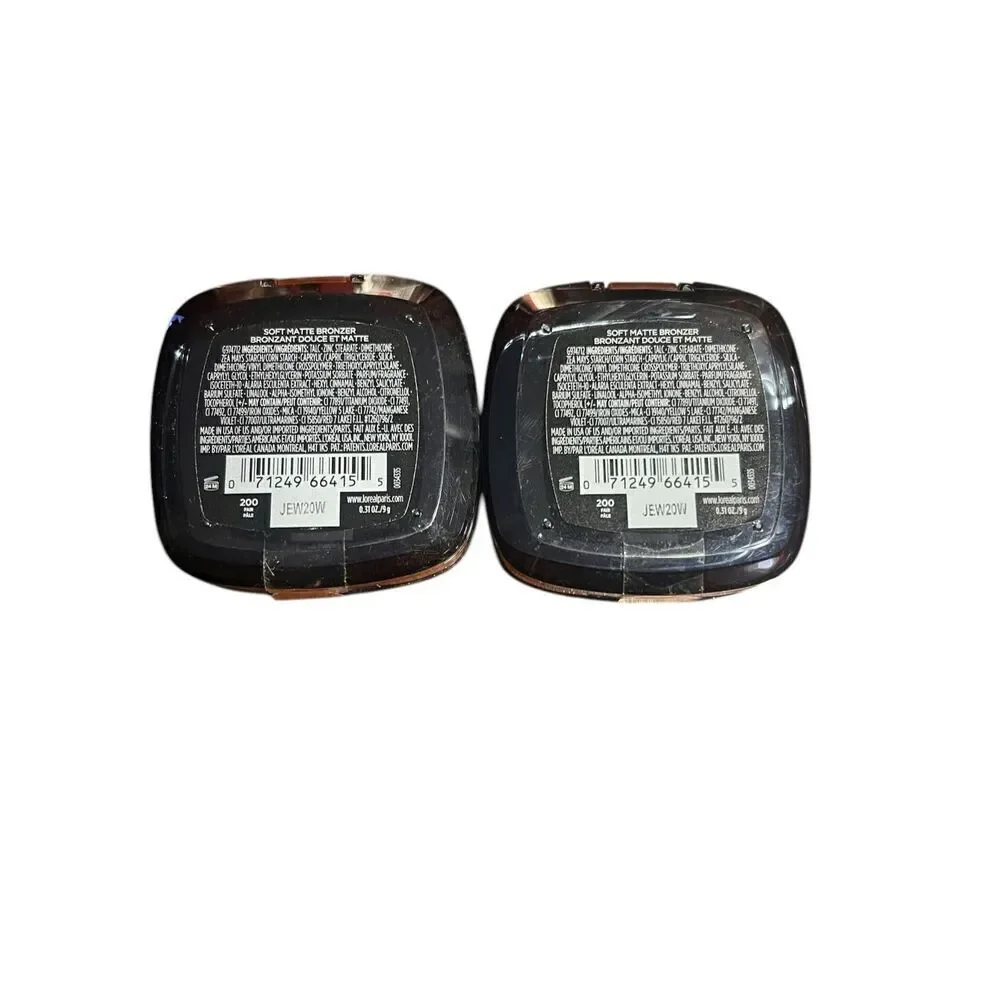 2 L'OREAL Paris INFALLIBLE 24hr FRESH WEAR SOFT MATTE BRONZER 200 Fair/Pale